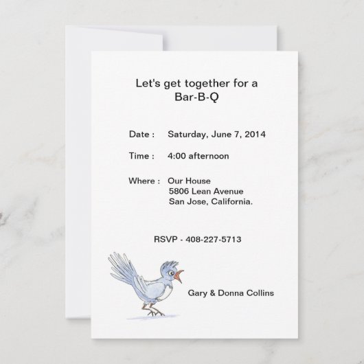 Retrouvons le invitation Bar-B-Q (Dos)