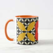 Retroventiel, Geo Pattern Red en Geel Mok (Links)