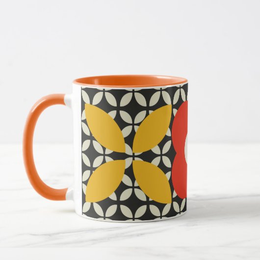 Retroventiel, Geo Pattern Red en Geel Mok (Links)