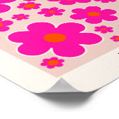 Retroventielmarkt Florence Abstracte roze Floral Poster (Hoek)