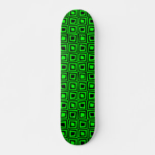 Retrovierkantjes - zwart op groen skateboard