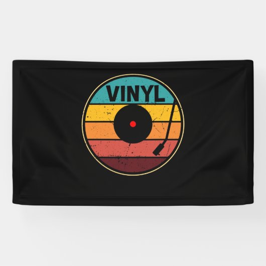 Retrovinylplaat -  vinylplaat LP-record Spandoek (Horizontaal)