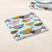 Retrovis Vierkante Kartonnen Onderzetter (Schuin)