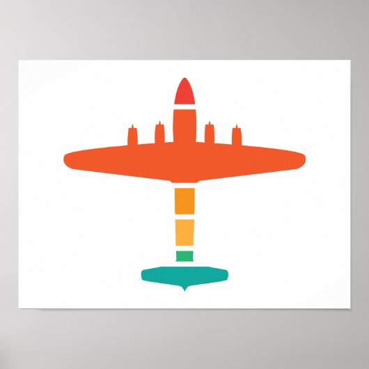 retrovliegtuig poster (Voorkant)