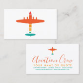 retrovliegtuig visitekaartje (Voorkant / Achterkant)