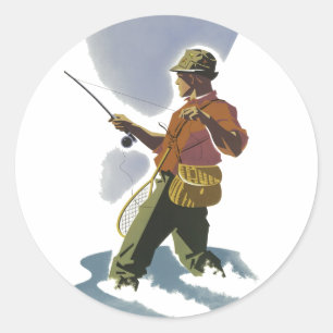 Retrovliegvissen Ronde Sticker