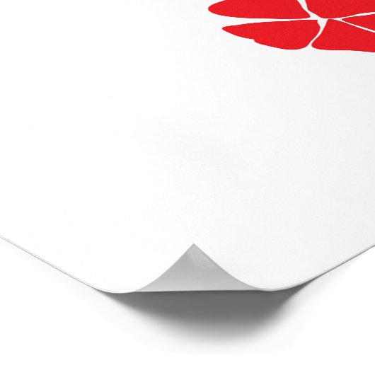 Retrovrouw rood zwart silhouet met Eiffeltoren Poster (Hoek)