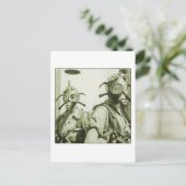  Retrovrouwen 40s WW2 militaire gasmaskers Briefkaart (Staand voorkant)