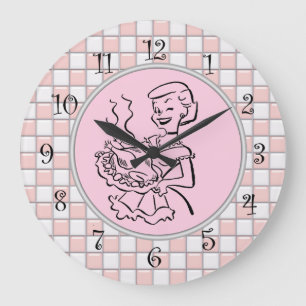 Retrowandklokken van 1950 grote klok