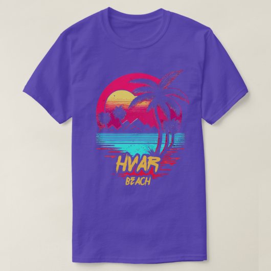 Retrowave Beach Hvar Beach T-shirt (Design voorkant)