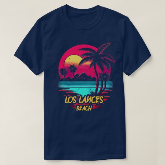 Retrowave Beach Los Lances Beach T-shirt (Design voorkant)