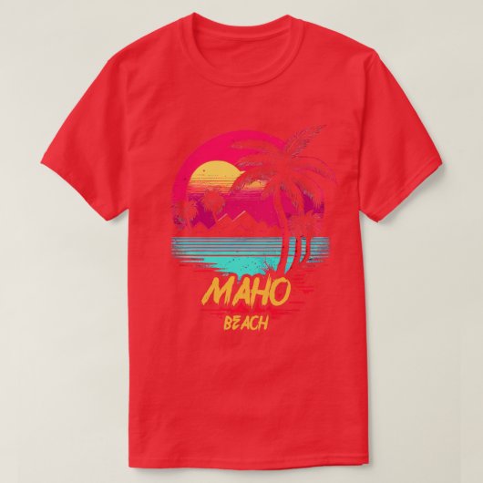 Retrowave Beach Maho Beach T-shirt (Design voorkant)