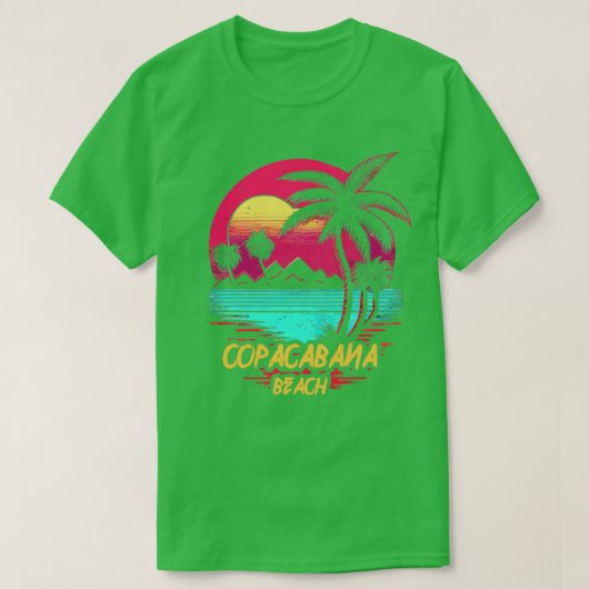 Retrowave Strand Copacabana Beach T-shirt (Design voorkant)