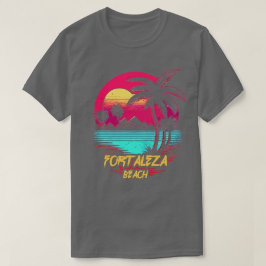 Retrowave strand Fortaleza strand T-shirt (Design voorkant)