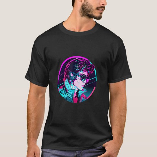 Retrowave Synthwave 80s Character For The Eighties T-shirt (Voorkant)