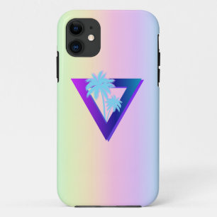 RETROWAVE SYNTHWAVE PALM BOMEN DRIEHOEKIGE PHONEHO iPhone 11 HOESJE