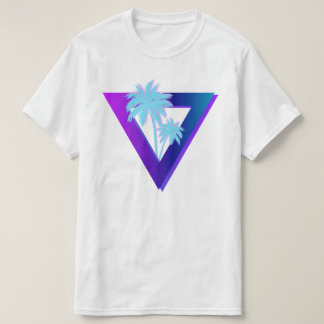 RETROWAVE SYNTHWAVE PALMBOMEN DRIEHOEK T-SHIRT