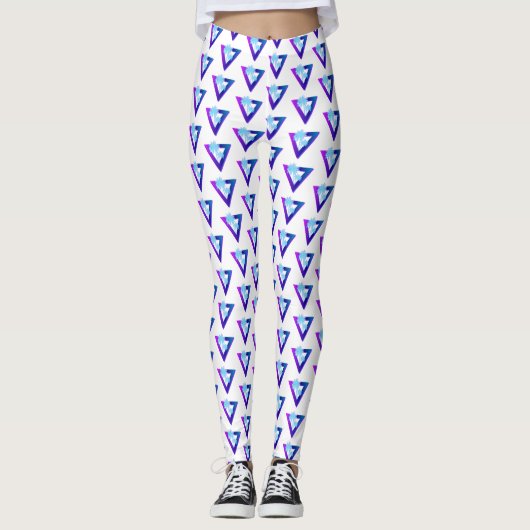 RETROWAVE SYNTHWAVE PALMIERS TRIANGLE LEGGING (Devant)