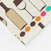 Retrowijnflessen en -glazen fleece deken (Hoek)