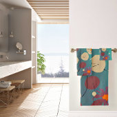 Retroze en witte bloemen bad handdoek