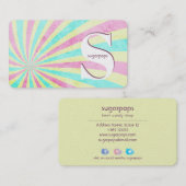 Retrozonnebrandolie snoep visitekaartje (Voorkant / Achterkant)