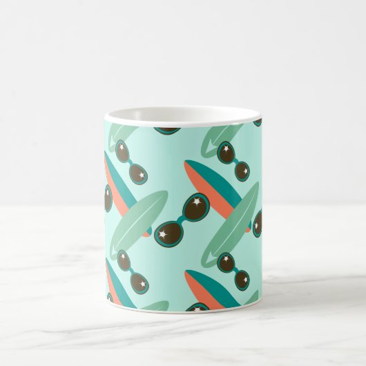 Retrozonnebrillen en surfplanken koffiemok (Center)