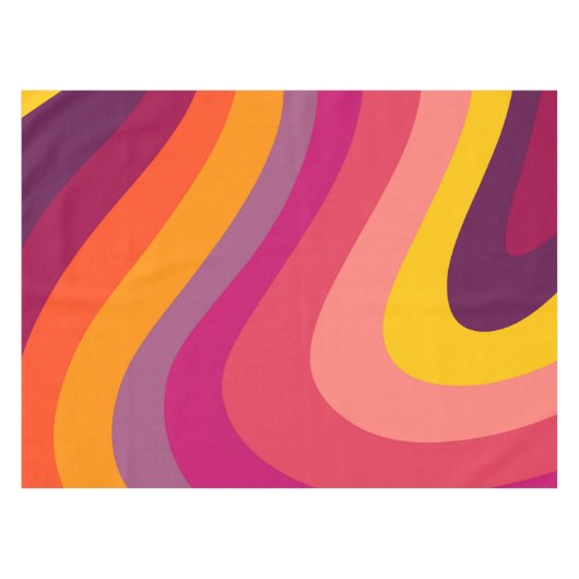 Retrozwammen - zonsondergang tafelkleed (Voorkant (Horizontaal))