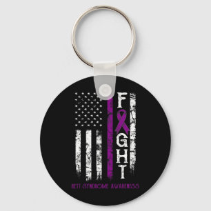 Rett Syndrome Warrior US Flag Down Syndroom Sleutelhanger
