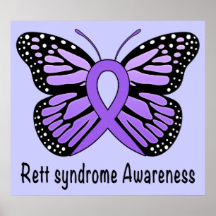 Rett syndroom Butterfly Awareness Ribbon of Hope Poster