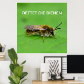 Rettet die Bienen Poster (Thuiskantoor)