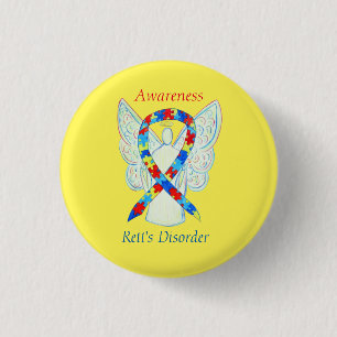 Rett's Disorder Angel Puzzle Awareness Ribbon Pins Ronde Button 3,2 Cm