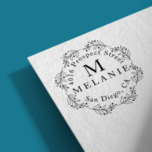 Return Address Elegant Monogram Minimalist Rubberstempel