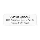Return Address Label Minimal Simple Elegant White (Voorkant)