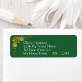 Return Address Labels, Emerald Green & Gold Etiket (Insitu)