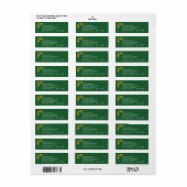 Return Address Labels, Emerald Green & Gold Etiket (Full Sheet)