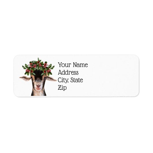 Return Address Labels - Posey de Goat & Holly (Voorkant)