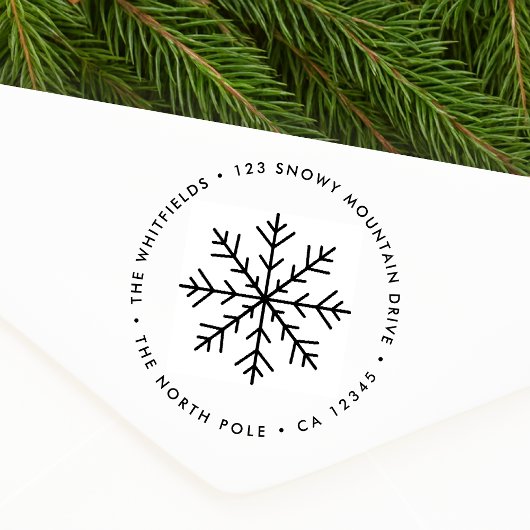 Return Address Rubber Stamp | Christmas Snowflake Rubberstempel