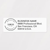 Return Address Waterproof Business Custom Logo  Labels (Design 1)