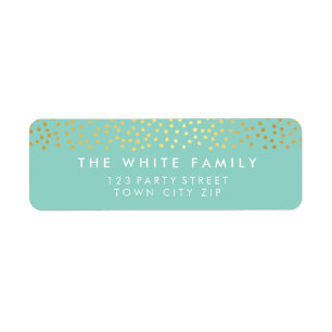 RETURN ADRES chique rustieke gouden confetti munt Etiket