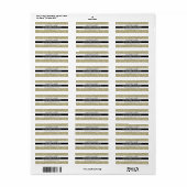RETURN ADRES LABEL moderne streep glitter goud (Full Sheet)