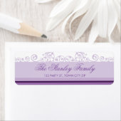 RETURN ADRES LABELS  krullen violet paarse (Insitu)