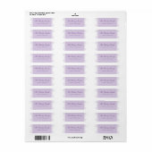RETURN ADRES LABELS  krullen violet paarse (Full Sheet)