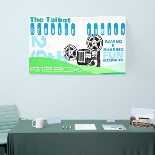 reübanner voor projectorfamilie spandoek (Beurs)