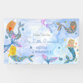 Reumaïde kattenzeemeermin waterverf verjaardag spandoek (Horizontaal)