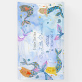 Reumaïde kattenzeemeermin waterverf verjaardag spandoek (Verticaal)