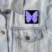 reumatoïde artritis butterfly lint vierkante button 5,1 cm (In situ)