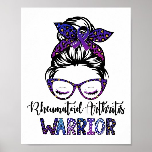 Reumatoïde artritis Warrior Messy Bun Poster (Voorkant)