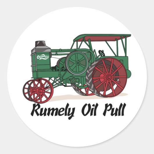 Reumely Oil Pull Tractor Ronde Sticker (Voorkant)