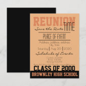 Reünie ontwerp aankondigingskaart (Voorkant / Achterkant)