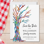 Reünie over regenboogbomen save the date